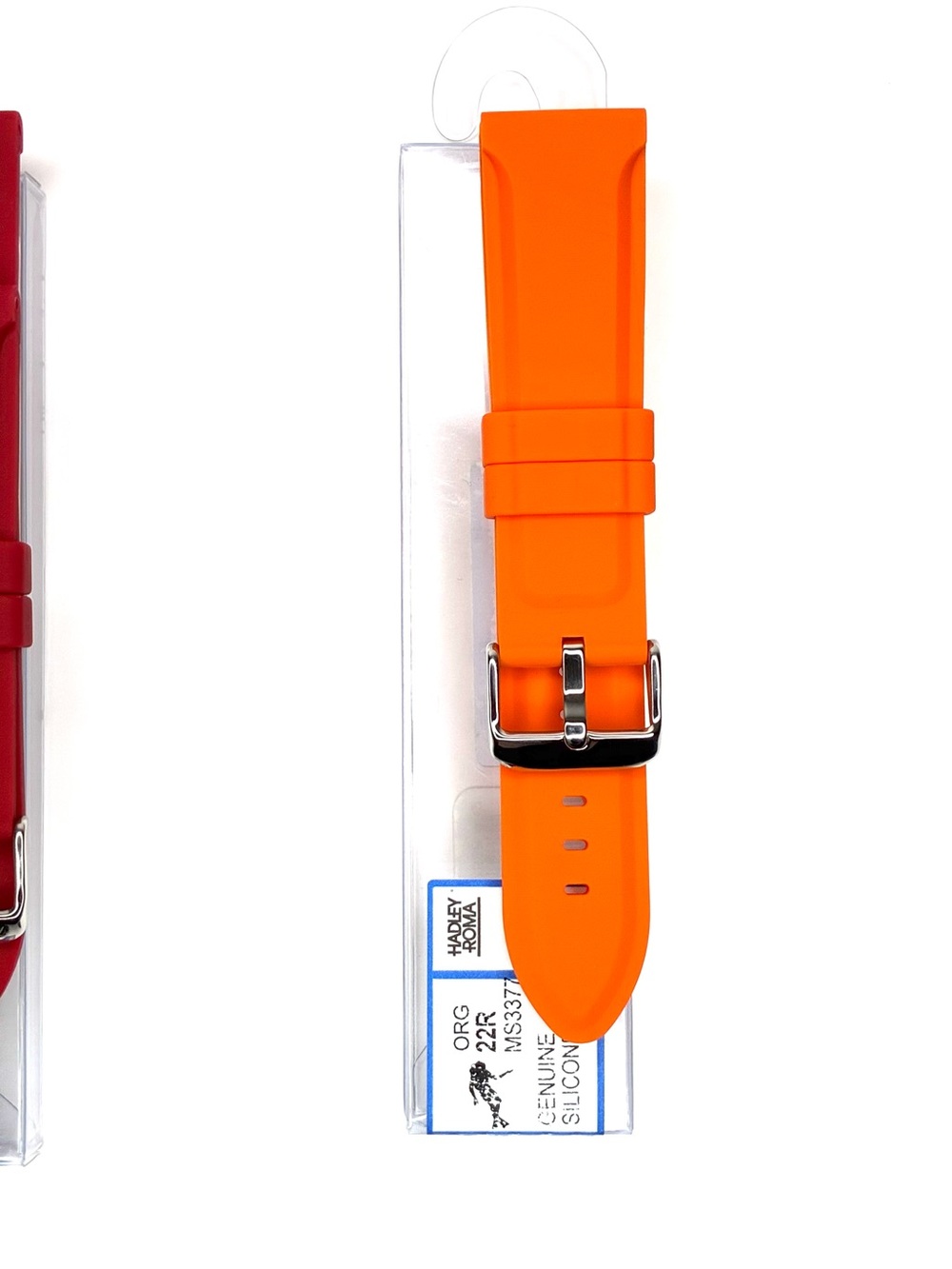 Hadley Roma 22mm Orange Silicone Diver Watch Band - NEW